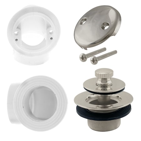 Westbrass Twist & Close Sch. 40 PVC Plumber's Pack W/ Two-Hole Elbow in Stainless Steel D542-20